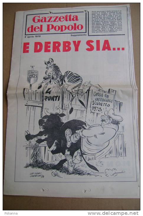 PBK/40 Spec.N.GAZZETTA Del POPOLO 1978-derby JUVENTUS - TORINO/vignetta Umoristica Di Leo Alessio Cimpellin/CALCIO - Deportes