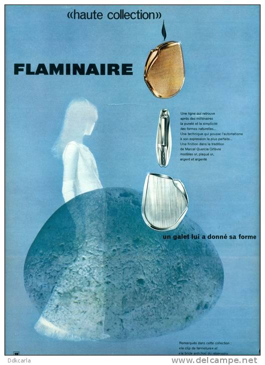 Reclame Advertentie Uit Oud Tijdschrift 1964 - Flaminaire  - Un Galet - Haute Collection - Briquet - Aansteker - Reclame-artikelen