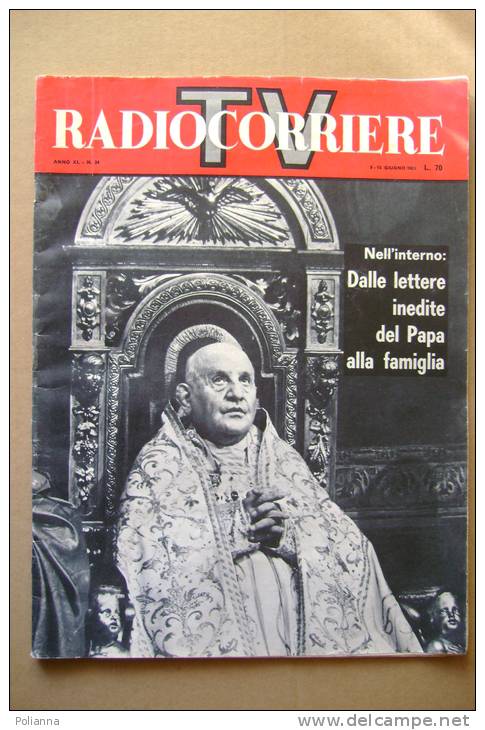 PBK/45 RADIOCORRIERE TV N.24/1963/PAPA GIOVANNI/SCIA´ DI PERSIA/GIORGIO GABER - Télévision