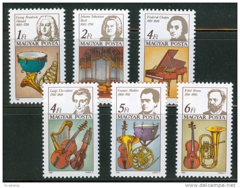 HUNGARY-1985 Composers Cpl.Set MNH!! - Unused Stamps