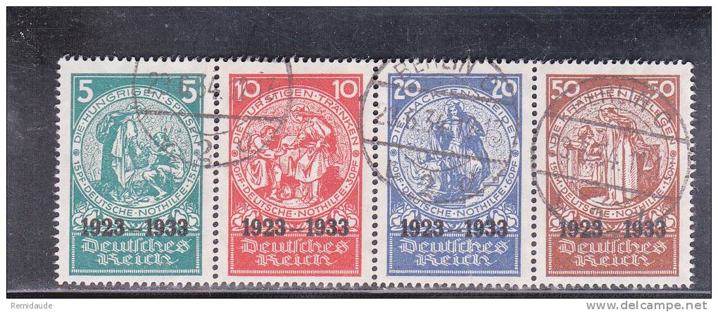 REICH - 1933 - MICHEL N°508/511 OBLITERE - RARE - COTE > 1600 EUR. - Used Stamps