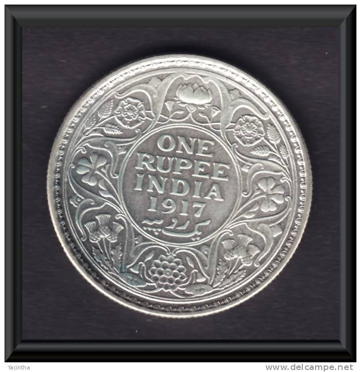 @Y@   India  1 Rupee  Zilver  1917         (2022) - India