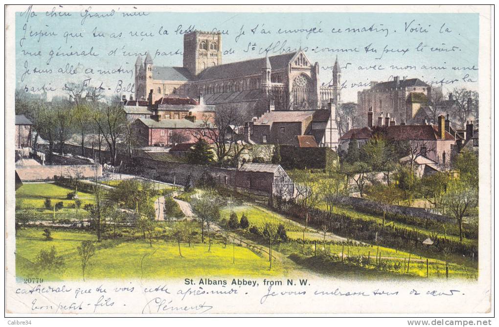 ST ALBANS Abbey, From N.W. (1905) - Hertfordshire