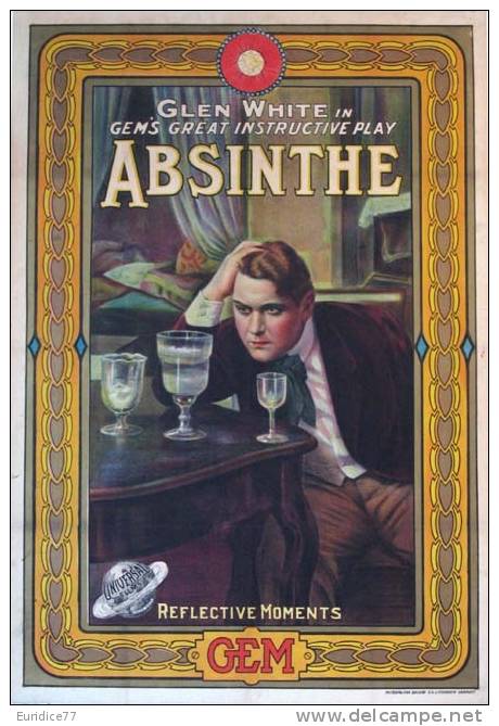 Cartel Affiche Poster ABSINTHE Movie Poster (1913) Size: 1-Sheet, 27x41 REPRODUCTION - Afiches