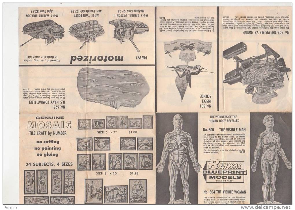 PO6783B# FOGLIO CATALOGO RENWAL BLUEPRINT MODELS - MEZZI MILITARI - MODELLISMO Anni '60 - Altri & Non Classificati