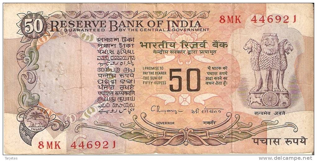 BILLETE DE LA INDIA DE 50 RUPEES    (BANKNOTE) - Indien