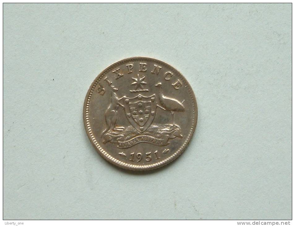 6 PENCE 1951 / KM 45 ( Uncleaned Coin / For Grade, Please See Photo ) !! - Sonstige & Ohne Zuordnung