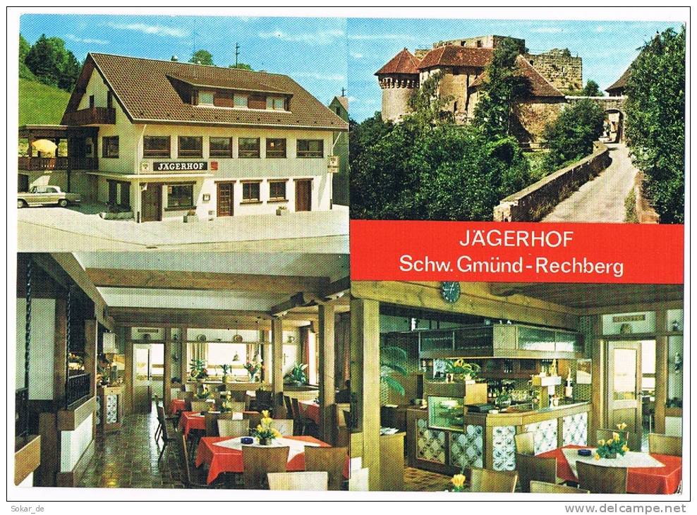 AK Schwäbisch Gmünd Rechberg, Gasthof Jägerhof 1987, Baden-Württemberg - Schwaebisch Gmünd