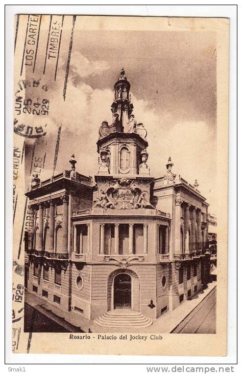 AMERICA ARGENTINA ROSARIO JOCKEY CLUB PALACE OLD POSTCARD 1929. - Argentinien