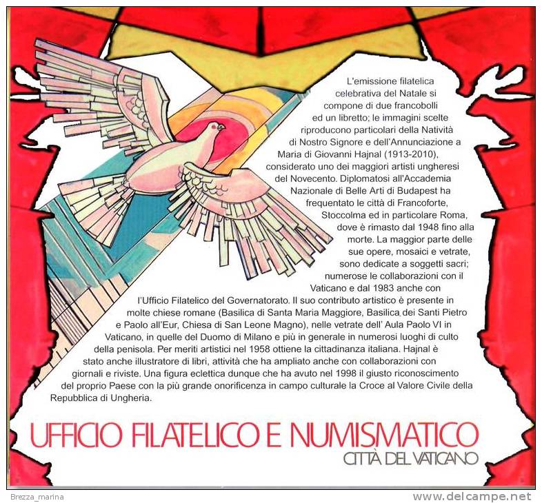 NUOVO - VATICANO - 2012 - Natale - 0,60 € + 0,75 € • Natività - Di G.Hajnal - Custodia - NO CD - Cover - Neufs