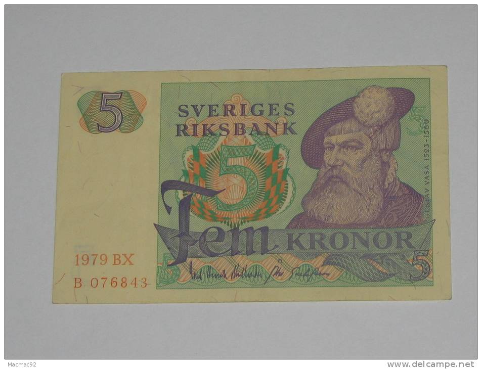 5 Fem Kronor Sveriges Riksbank 1979 - SUEDE - - Zweden