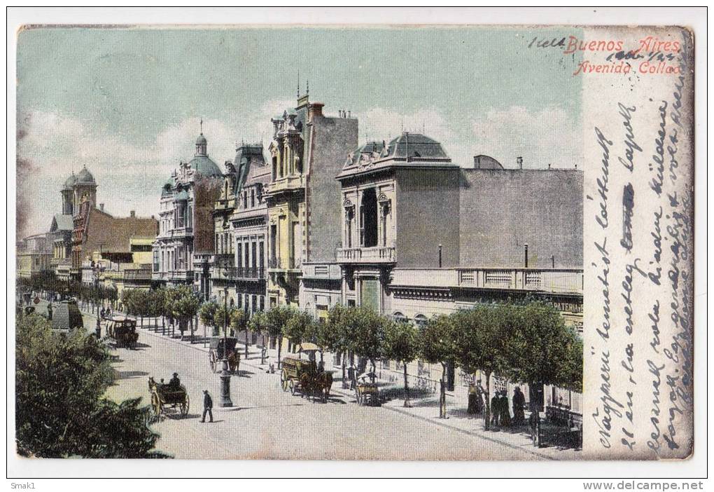 AMERICA ARGENTINA BUENOS AIRES THE COLLAO AVENUE OLD POSTCARD 1906. - Argentina