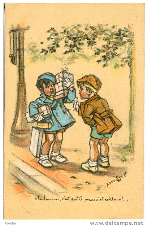 Bouret Germaine Signe Artist, Illustrateur.   Enfants  Old Postcard. Cpa 1938 - Bouret, Germaine