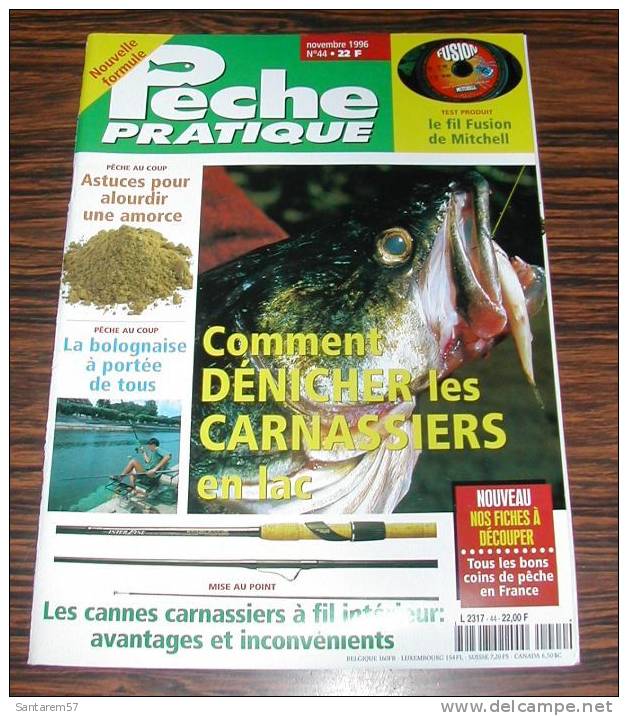 Revue Magasine MAGAZINE Pêche Pratique N° 44 - Novembre 1996 Comment Dénicher Les Carnassiers En Lac - Jagen En Vissen