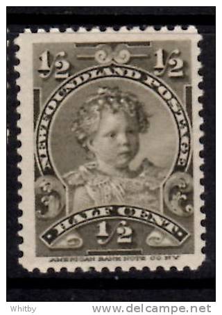Newfoundland 1887 1/2 Cent King Edward As A Child Issue #79 - 1865-1902