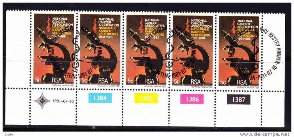 South Africa RSA - 1981 - Microscope, National Cancer Association 50th Anniversary - Control Block CTO - Unused Stamps