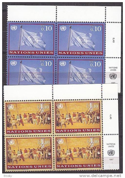 H0702 - ONU UNO GENEVE N°303/04 ** BLOC AVEC TAB - Unused Stamps