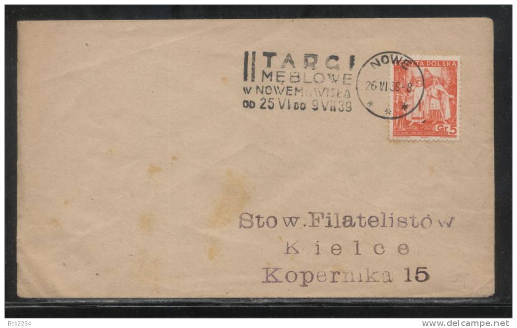 POLAND 1939 SCARCE 2ND FURNITURE EXHIBITION TRADE FAIR COMM CANCEL ON COVER - Covers & Documents