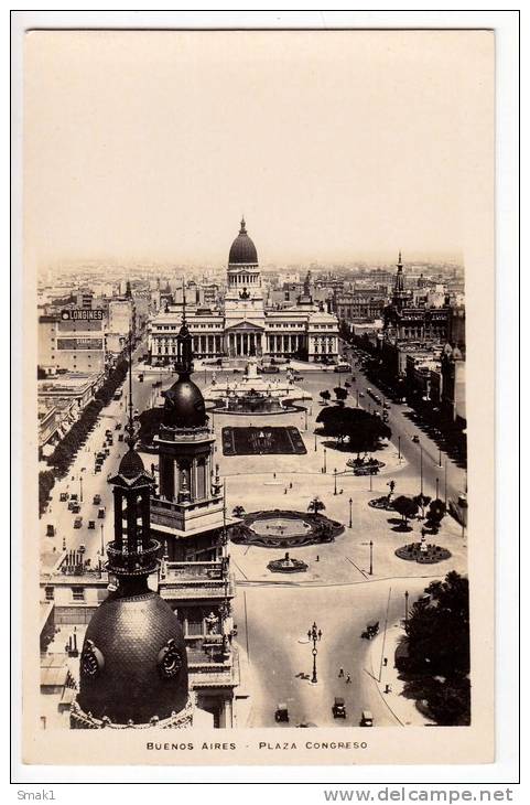 AMERICA ARGENTINA BUENOS AIRES THE CONGRESS SQUARE OLD POSTCARD - Argentina