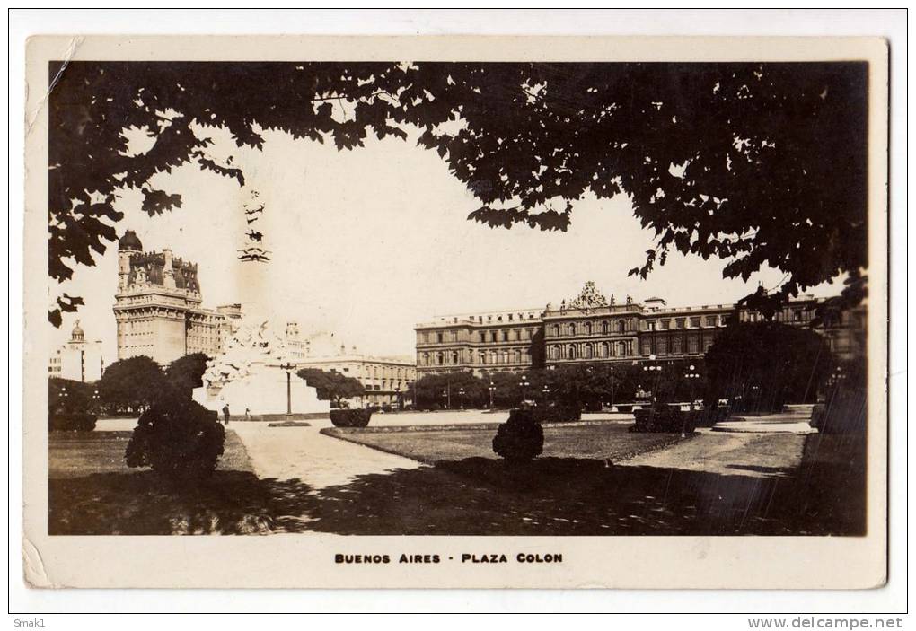 AMERICA ARGENTINA BUENOS AIRES THE COLON SQUARE OLD POSTCARD - Argentina