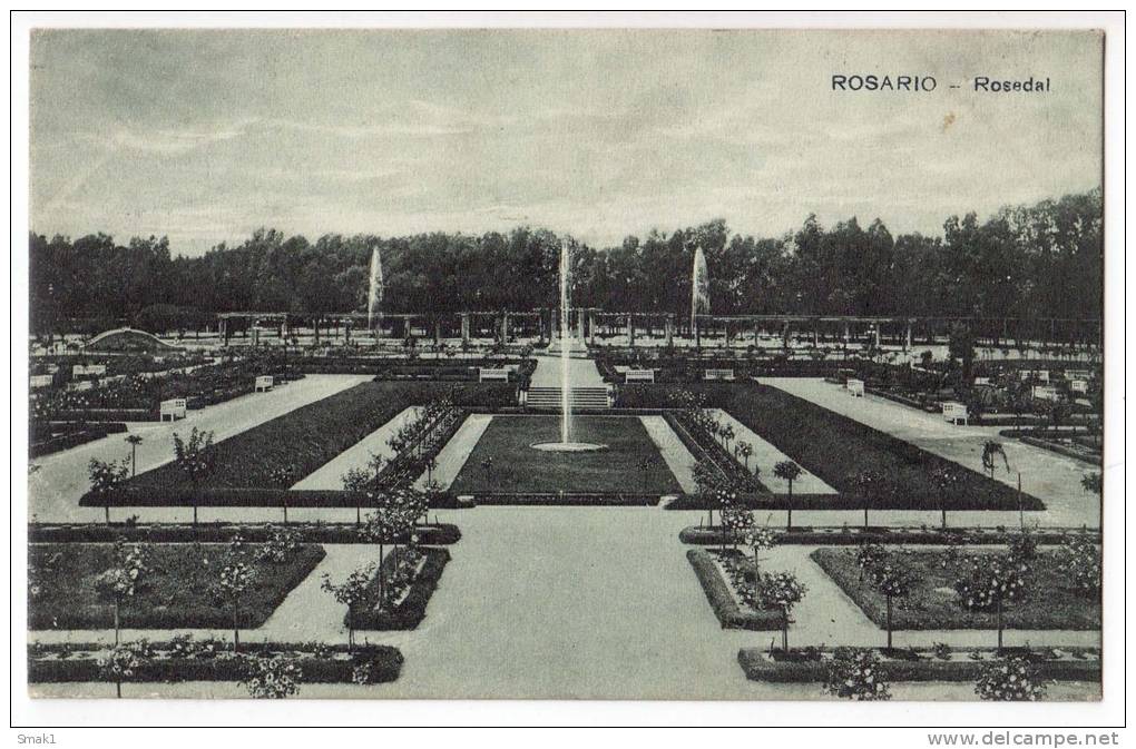 AMERICA ARGENTINA ROSARIO THE ROSE GARDEN OLD POSTCARD 1923. - Argentina