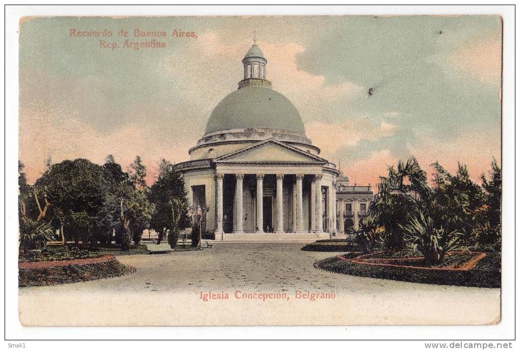 AMERICA ARGENTINA BUENOS AIRES THE CONCEPTION CHURCH BELGRANO OLD POSTCARD - Argentina