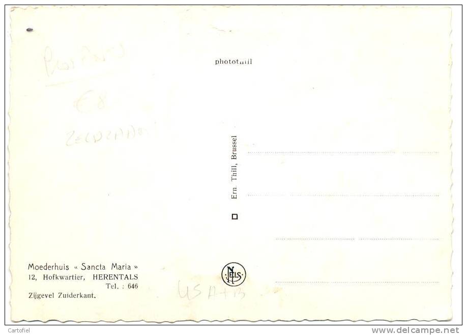 HERENTALS-MOEDERHUIS SANCTA MARIA-ZIJGEVEL ZUIDERKANT-ZELDZAAM-UITG.ERN.THILL-BRUSSEL-NIET VERZONDEN-ZIE 2 SCANS - Herentals