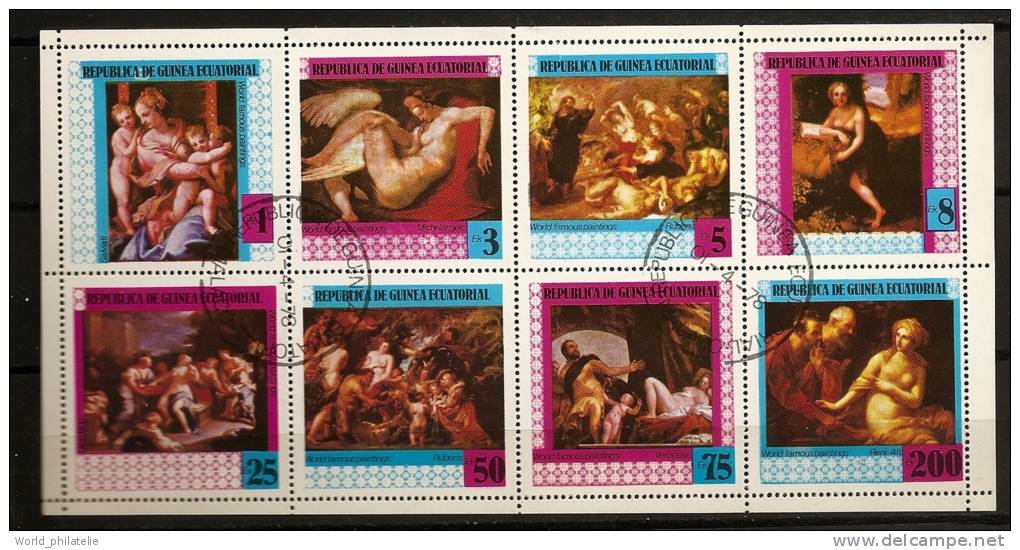 Guinée Equatoriale 1978 N° Mi 1316 / 23 O Tableaux, Nus, Seins, Salviati, Michelange, Rubens, Correggio, Veronese - Guinée Equatoriale