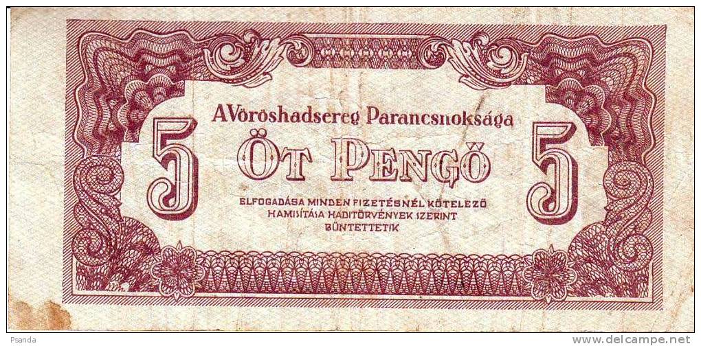 HUNGARY 1944 5 Pengo WWII RED ARMY - Hongrie