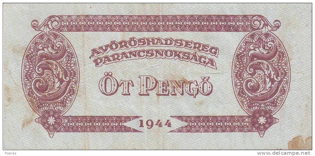 HUNGARY 1944 5 Pengo WWII RED ARMY - Ungarn