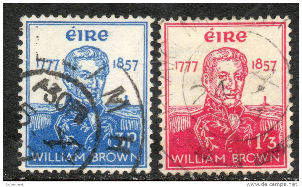 Ireland 1957 - Death Centenary Of Admiral William Brown SG168-169 VGU Cat £17.20 SG2018 - Other & Unclassified