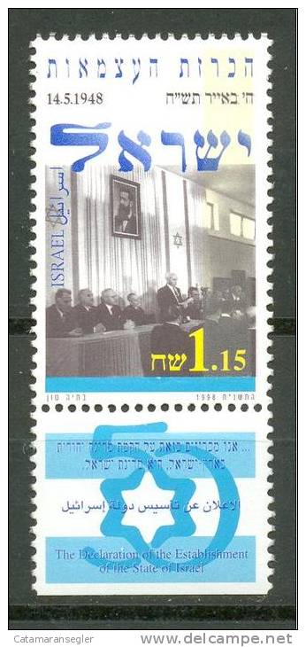 Israel 1998 Nr. 1462 C Mit Der Seltenen Zähnung 14:13, Postfrisch - Unused Stamps (with Tabs)