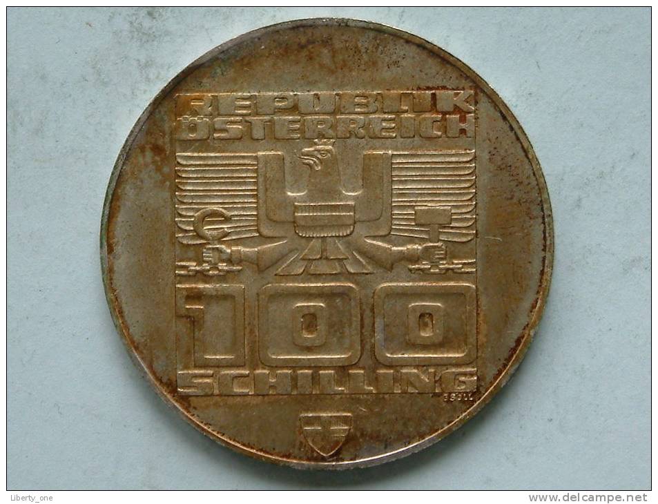 1976 Olympische Winterspiele Innsbruck - 100 Schilling / KM 2929 ( Uncleaned Coin / For Grade, Please See Photo ) !! - Oesterreich