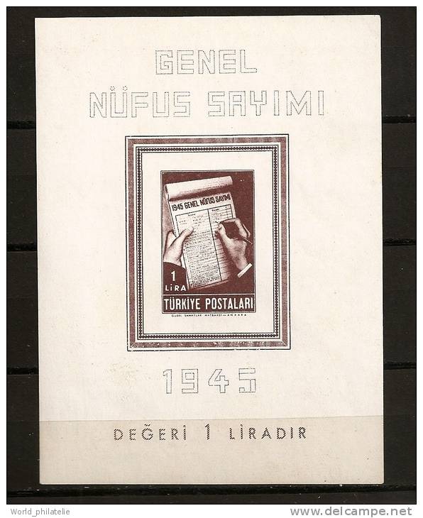 Turquie Turkiye 1945 N° BF 3 ** Recensement, Guerre, Stylo, Mains, Genel Nufus Savimi - Unused Stamps