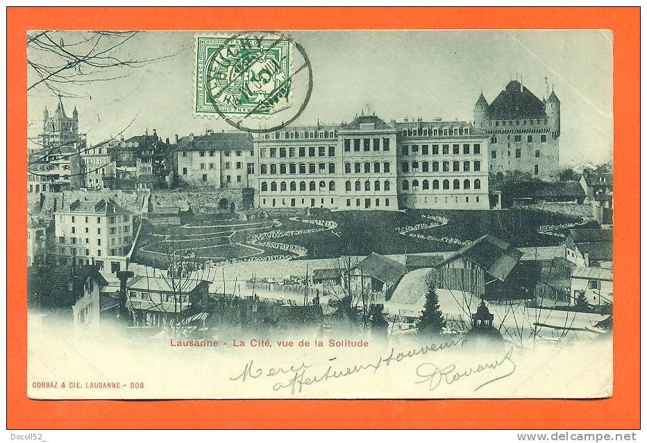 Suisse - Lausanne   "  La Cite , Vue De La Solitude  " Carte Precurseur - Lausanne