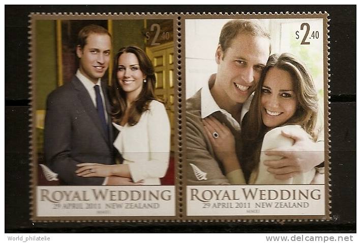 Nouvelle Zelande 2011 N° 2678 / 9 ** Famille Royale, Mariage, Prince William De Galles, Catherine Middleton, Bague - Unused Stamps