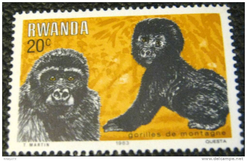 Rwanda 1983 Mountain Gorillas 20c - Mint - Neufs