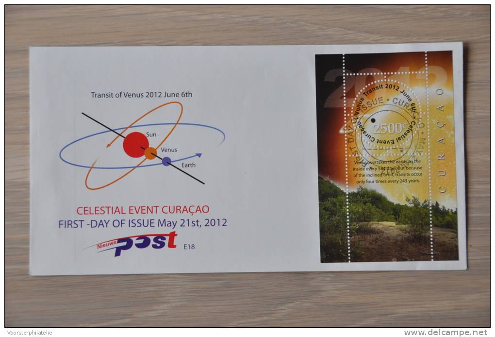 CURACAO 2012 ++  FDC E018  ++ TRANSIT OF VENUS ZONSVERDUISTERING BLANCO - Curaçao, Antilles Neérlandaises, Aruba