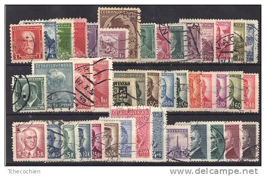 Tchécoslovaquie - 1930 à 1946 - Lot De 43 Oblitérés Entre N° 269 Et 439 (Y&T) - Colecciones & Series