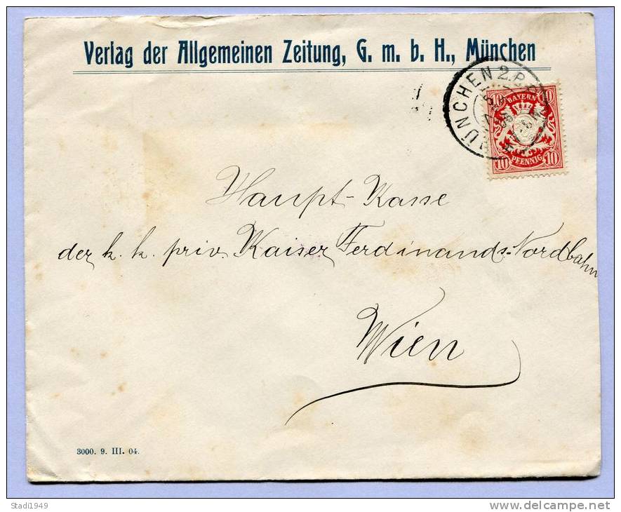 Brief BAYERN MÜNCHEN Nach WIEN 1906 (564) - Lettres & Documents