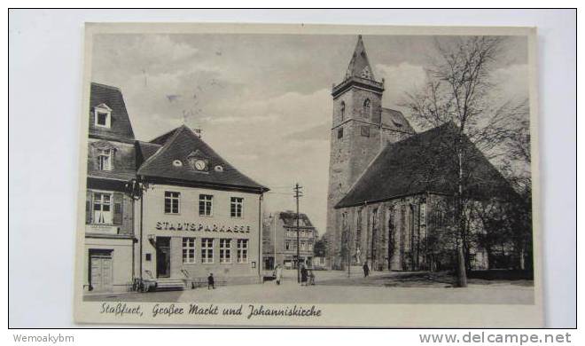 AK Postcard Von Stassfurt Großer Markt Und Johanniskirche - Stassfurt