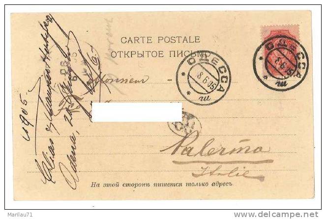 5096 RUSSIA STORIA POSTALE CARD 1905 ODESSA - Storia Postale