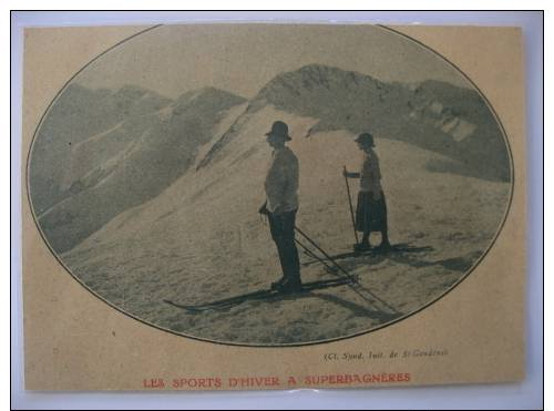 1924- (31) SUPERBAGNERES  - SKI En Couple  - Coupure De Presse Originale (encart Photo) Press Cutting - Documents Historiques