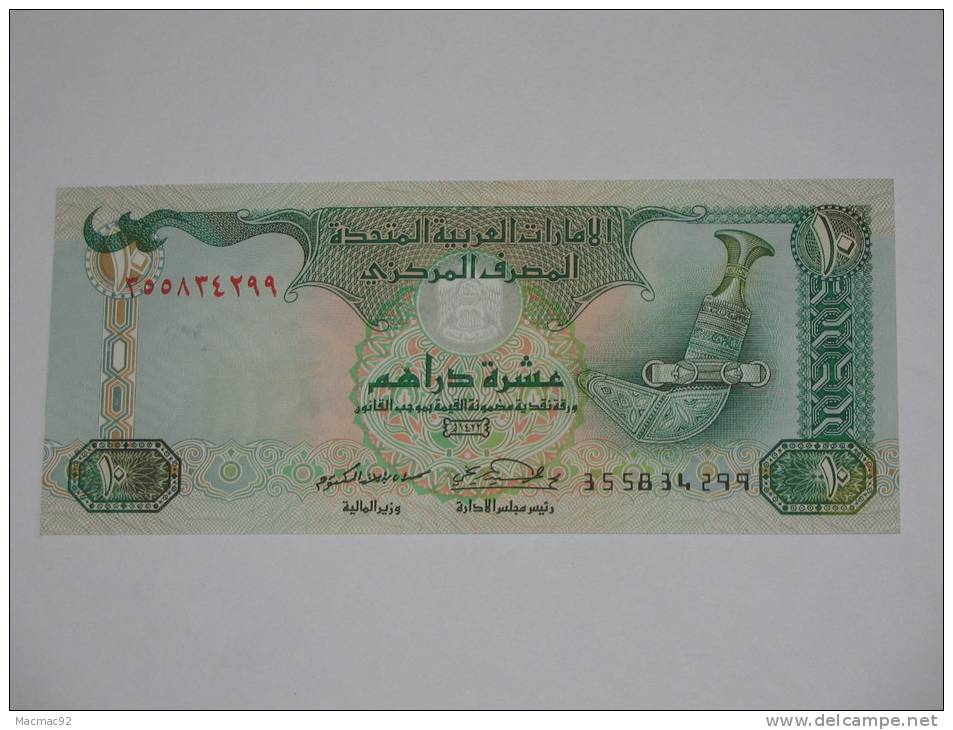 10 Ten  Dirhams - United Arab Emirates Central Bank - Emirats Arabes Unis. - Ver. Arab. Emirate