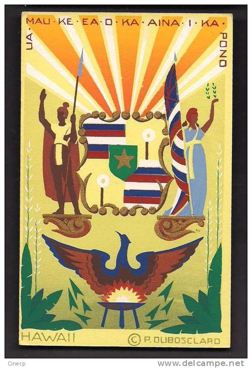 CPA HAWAÏ - UA MAU KE EA O KA AINA I KA PONO - Hand Made Original Serigraph - - Andere & Zonder Classificatie