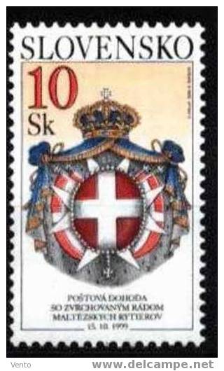 Slovakia 2000 Mi 380 ** Postal Agreement With Maltheses - Ungebraucht