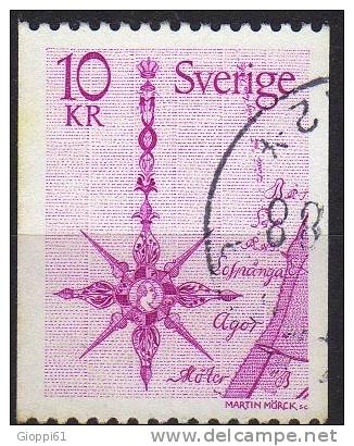 1978 Svezia Rosa Dei Venti Su Carta Geografica Del 1769 - Oblitérés