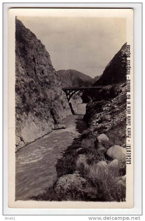 AMERICA ARGENTINA CACHEUTA BRIDGE DEVOTO ON THE RIVER MENDOZA OLD POSTCARD - Argentina