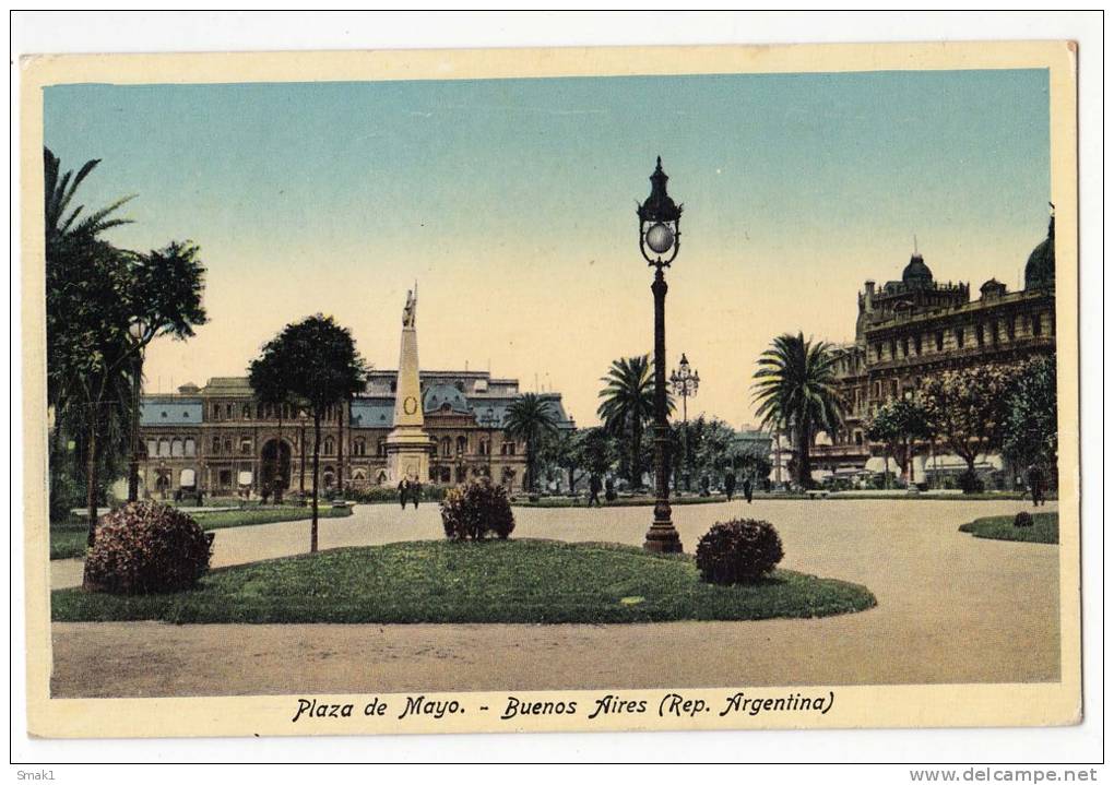 AMERICA ARGENTINA BUENOS AIRES THE MAYO SQUARE OLD POSTCARD 1926. - Argentina