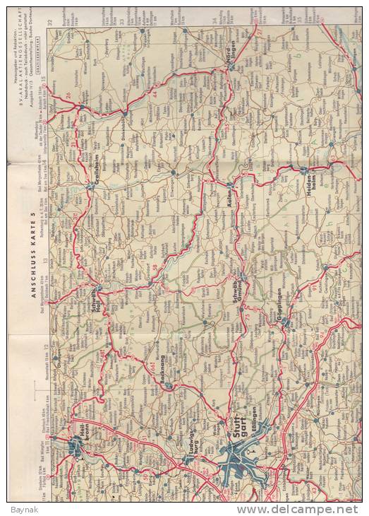 DEUTSCHLAND  -  ARAL - KARTE  --  BADEN - WURTTEMBERG - Strassenkarten